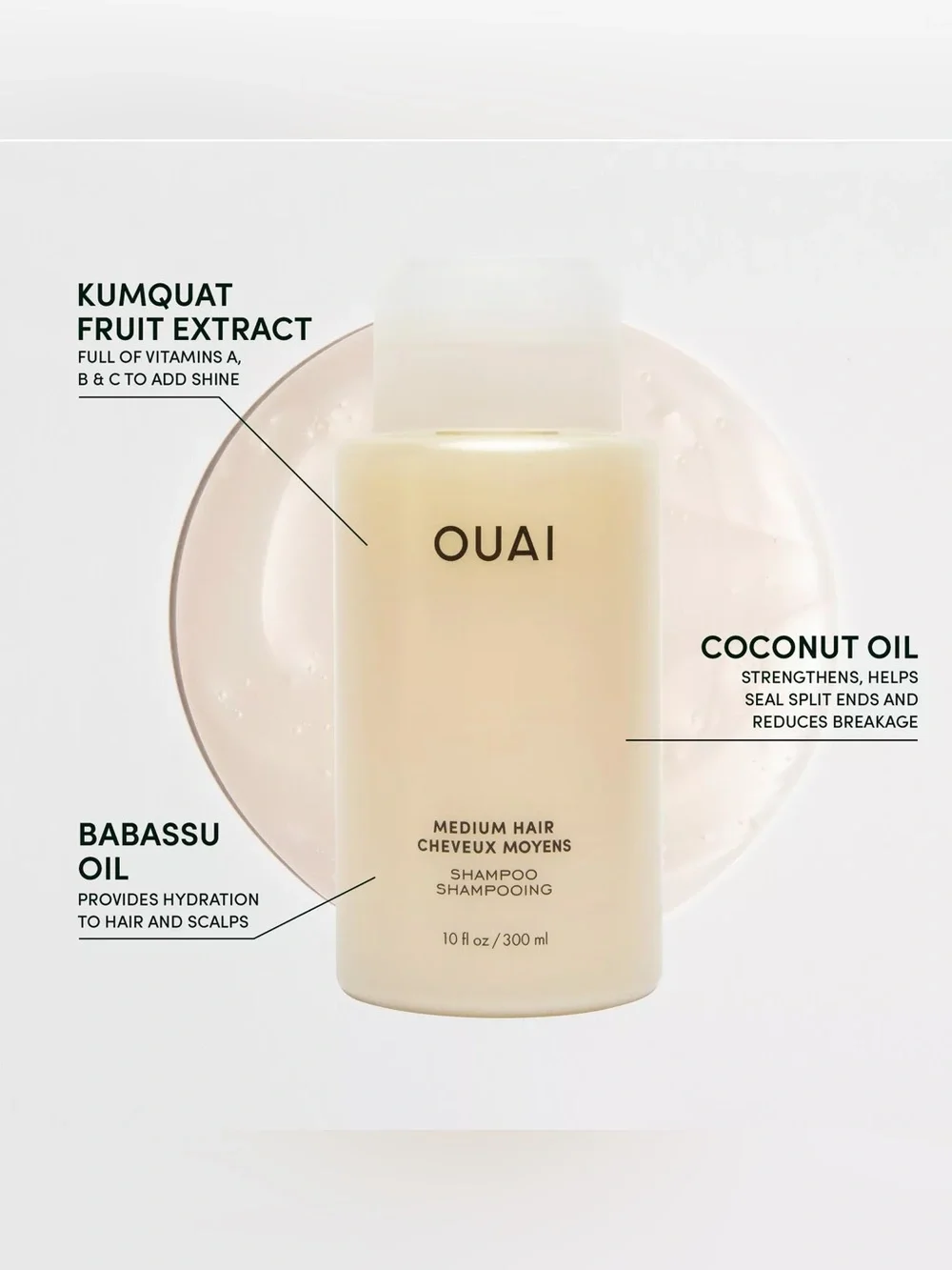 OUAI Medium Hair Shampoo & Conditioner Set 10 fl. Oz. / 300 ml NEW Sealed.